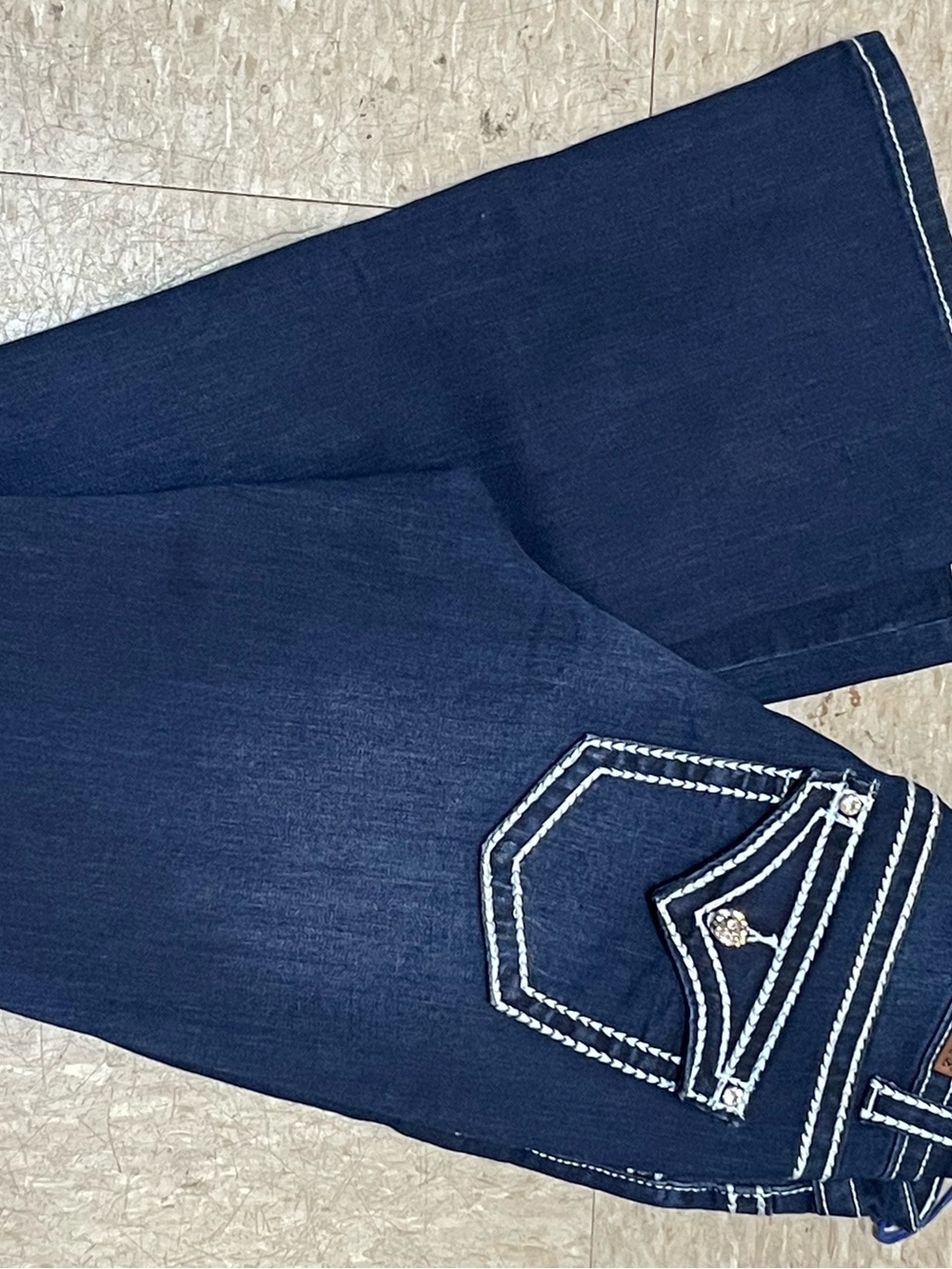 Women's Dark Indigo Bootcut Jeans with Contrast Stitching